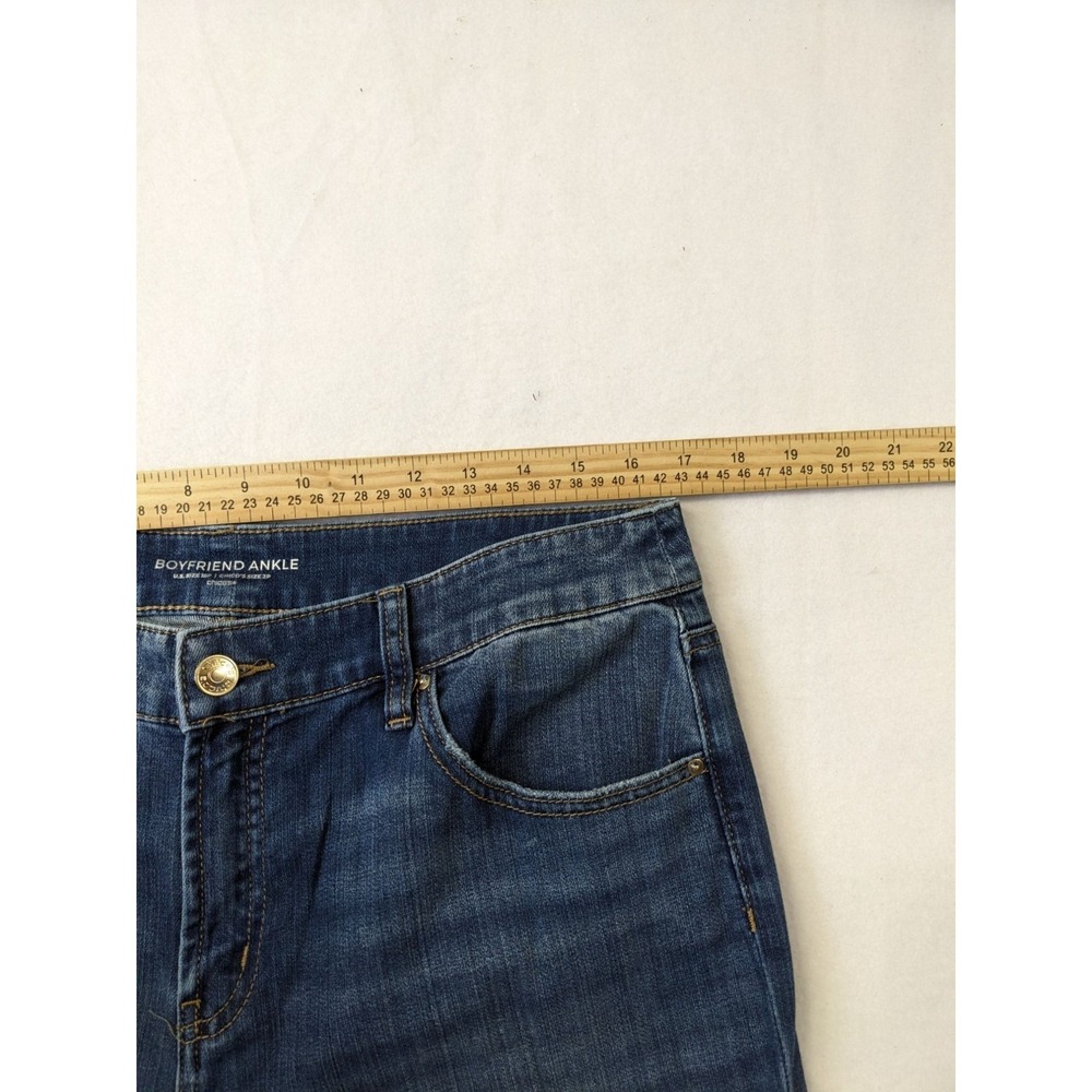Chicos Boyfriend Ankle Jeans Size 12P Dark Wash Cotton Blend - Picture 5 of 7